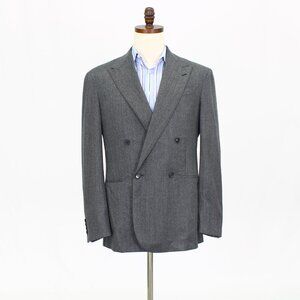 Caruso 40R Gray HB Double Breasted Sport Coat Blazer Jacket T702
